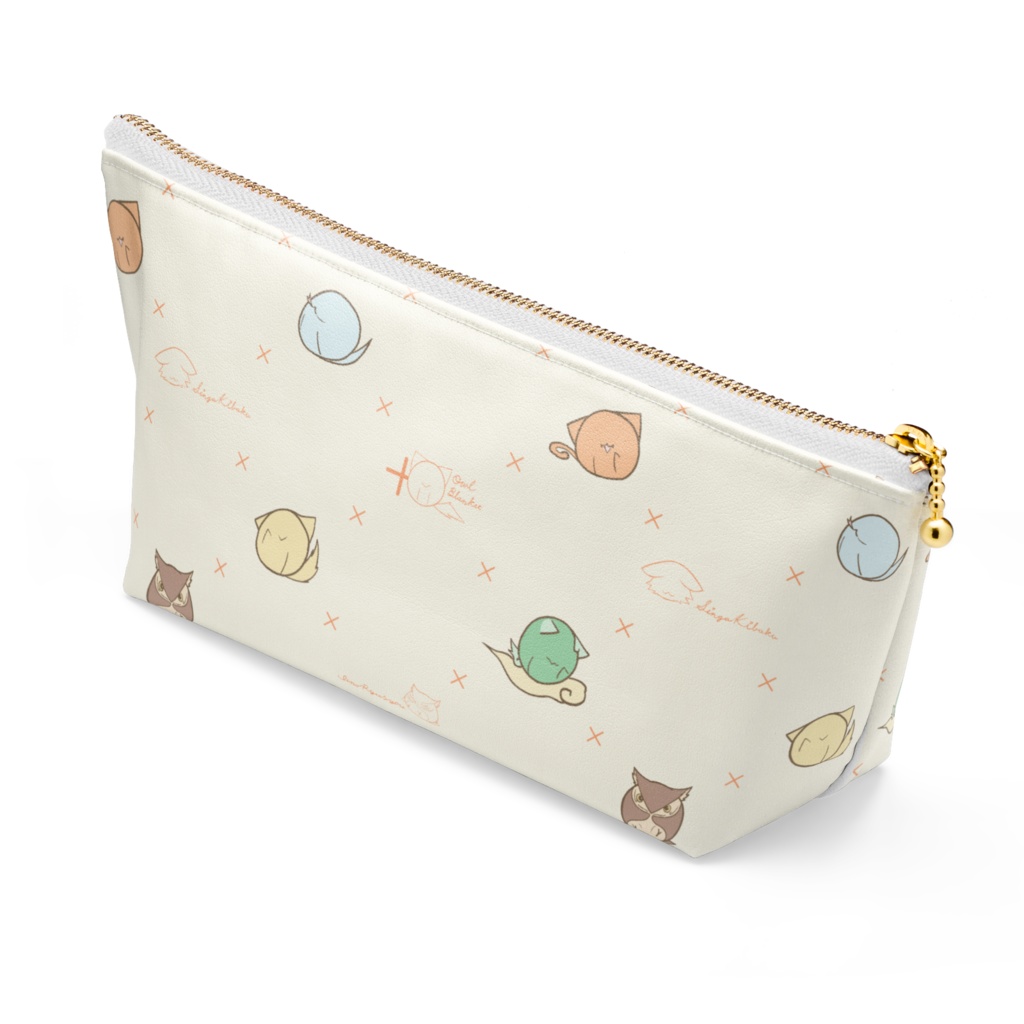 Owl Blanket ポーチ|デザイン2種(ブラウン・ホワイト)|サイズ:長さ21.5cm/高さ10cm