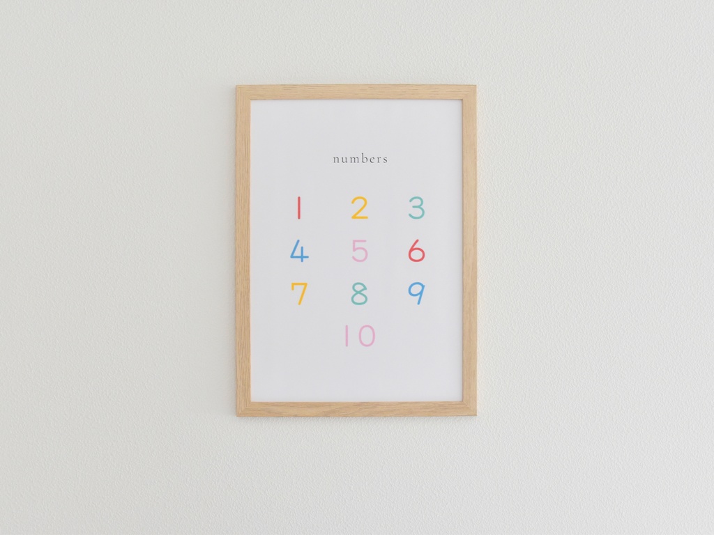 数字ポスター 1〜10 教科書体 A4 PDF（知育・シンプル）