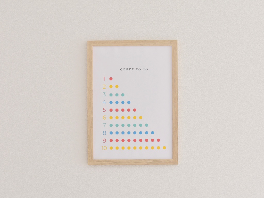 数のポスター 1〜10（●付き）A4 PDF（知育・シンプル）