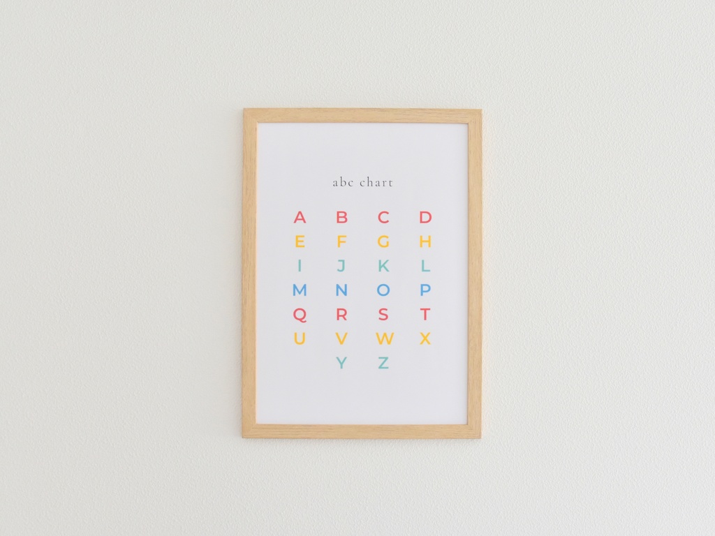 アルファベットポスター A4 PDF（シンプル・北欧カラー）
