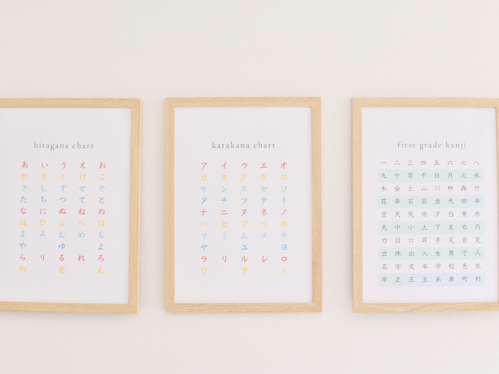 知育ポスター 基礎学習セット A4 PDF(文字・数字・色・形)