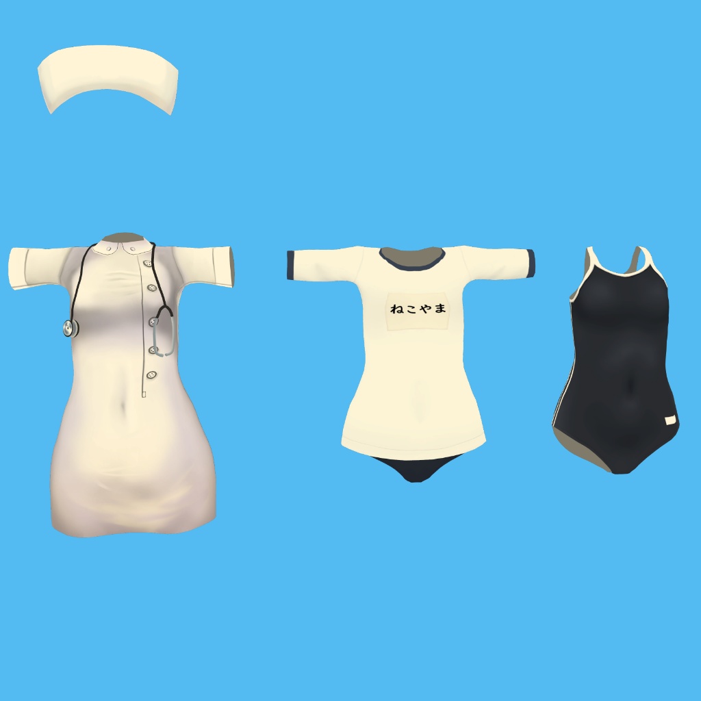 【猫山苗用】ナース/体操着/スクール水着 - Nurse, Gym Unitform, School Swimsuit - Nekoyama nae