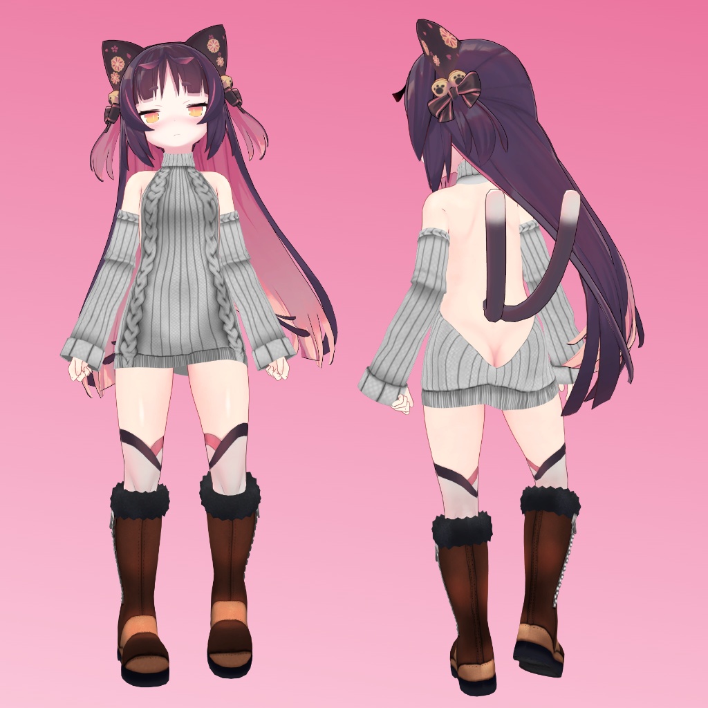 【猫山苗用】例のセーター - Open Back Sweater - Nekoyama nae