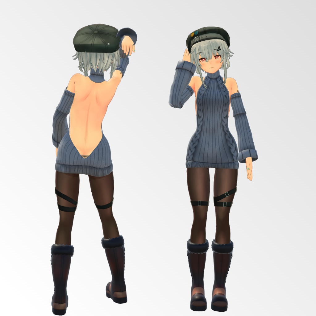 【シャーロ- Winter-用】例のセーター/スクール水着 - Open Back Sweater/ School Swimsuit - Shaclo -Winter-