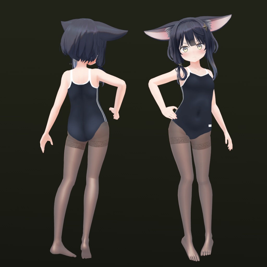 【ソア用】バニースーツ/スクール水着/例のセーター - Bunny Suit, Open Back Sweater, School Swimsuit - Soa