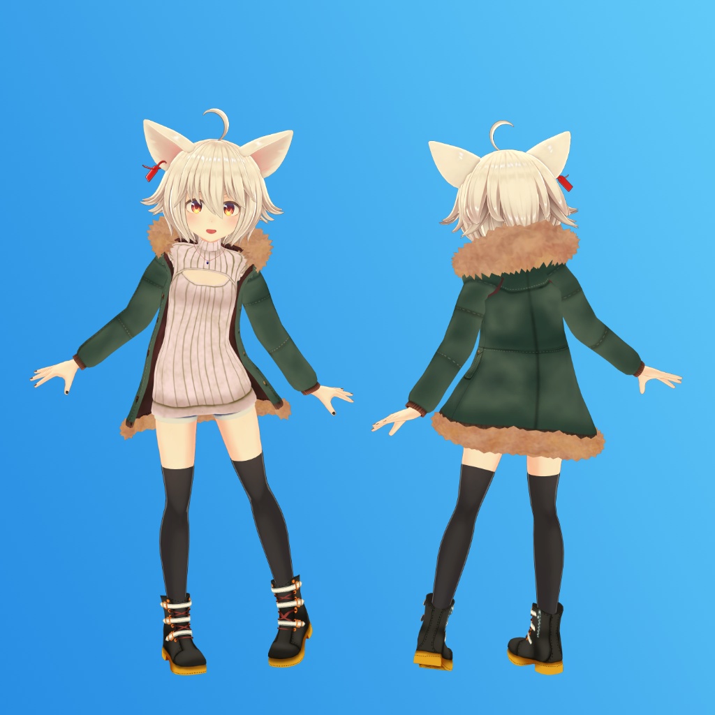 【フィリナ用】ビキニオーバーオール/ 例のセーターB型 - Bikini Overalls/ Open Chest Sweater - for Firina