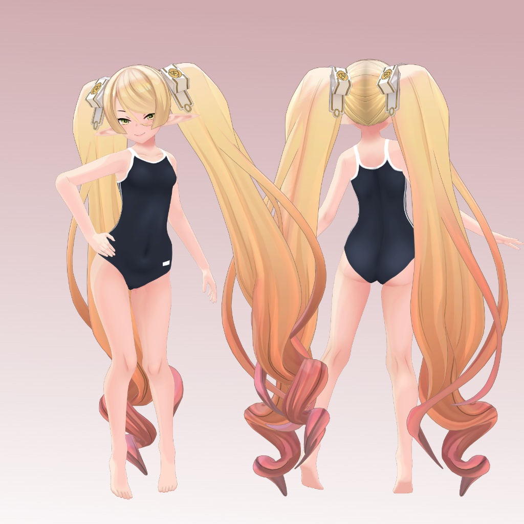 【エルフの森のメース用】 バニースーツ/ビキニオーバーオール/スクール水着/例のセーター - Bunny Suit, Bikini Overalls, Open Back Sweater, School Swimsuit - for Maca of the Elven Forest