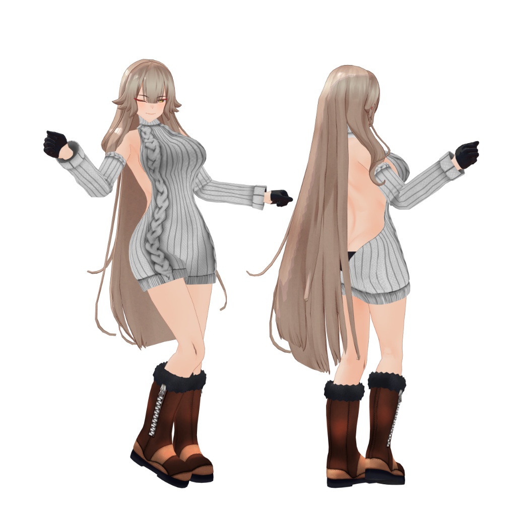 【銀髪の魔女 ストレーラ用】例のセーター - Open Back Sweater - for The Silver Haired Witch Strela