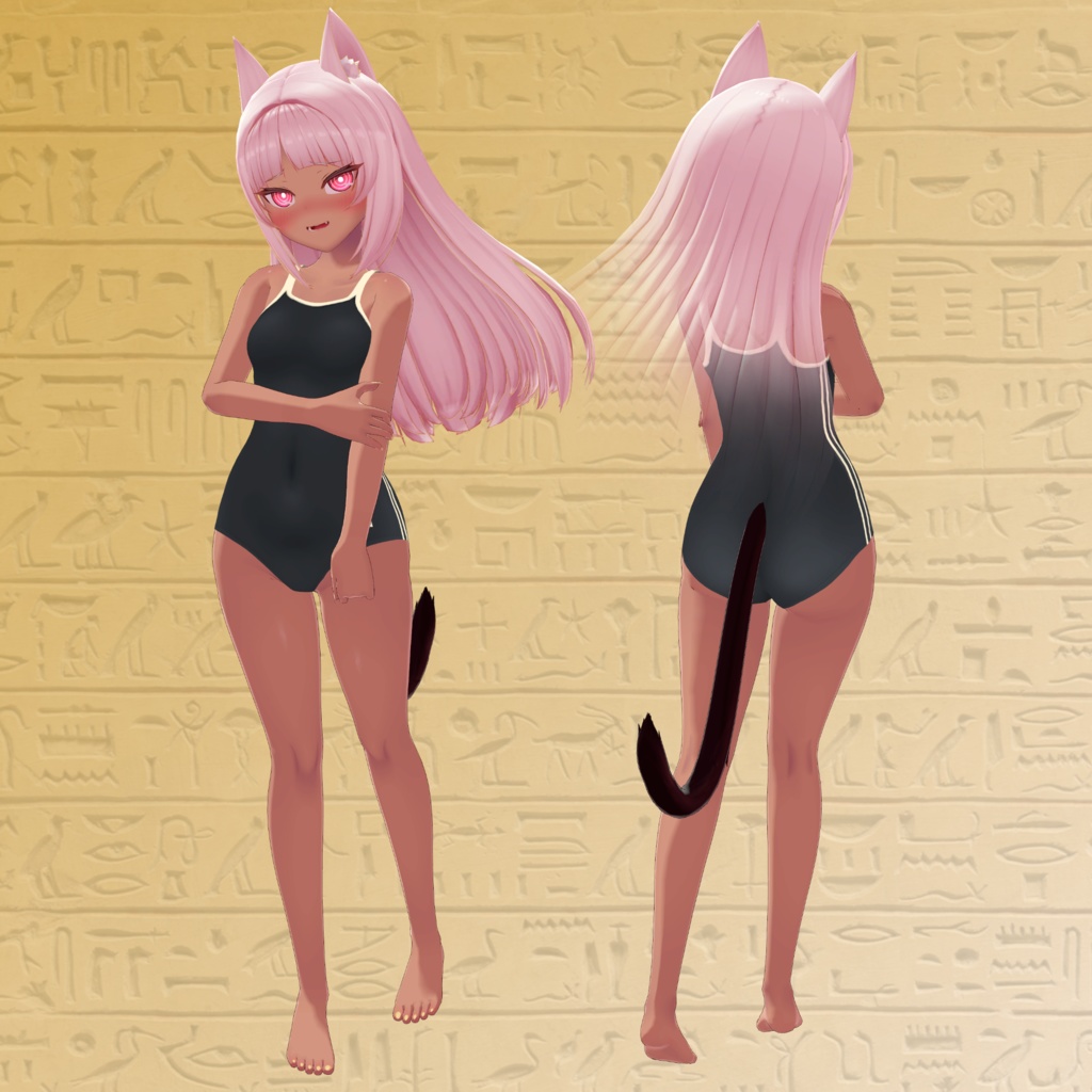 【ネフェル用】猫ランジェリー & スクール水着 - Neko Lingerie & School Swimsuit - for Nefer