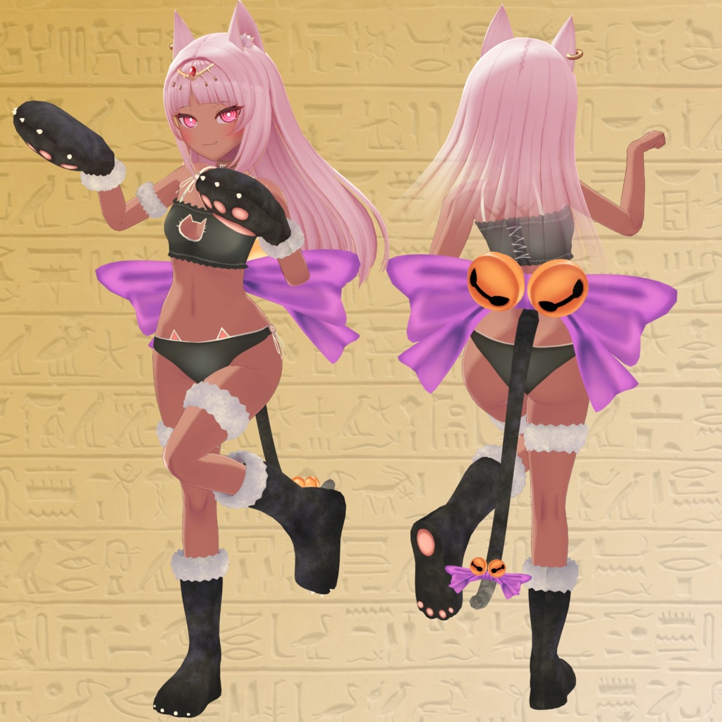 【ネフェル用】猫ランジェリー & スクール水着 - Neko Lingerie & School Swimsuit - for Nefer