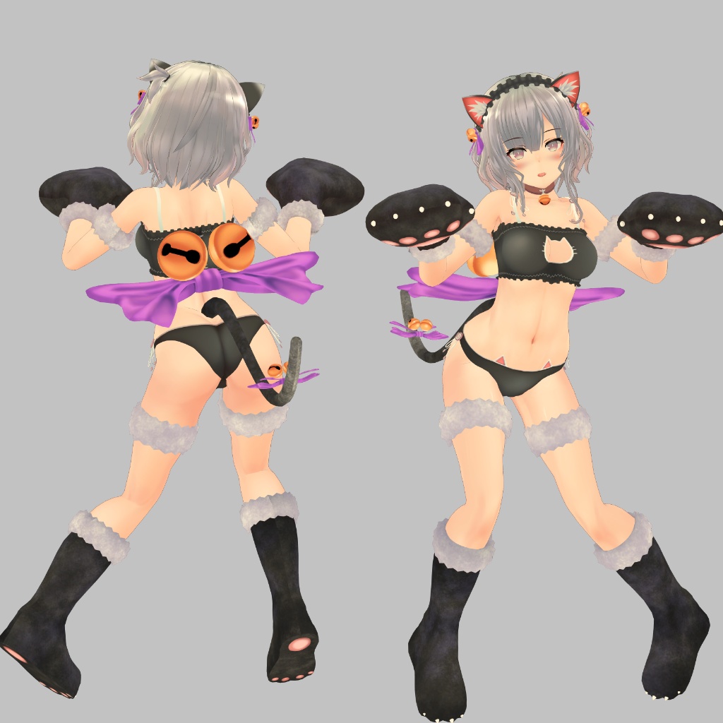 【リーメ&リーバ用】ビキニジャケット & 猫ランジェリー - Bikini Jacket & Neko Lingerie - for Leeme & Reeva