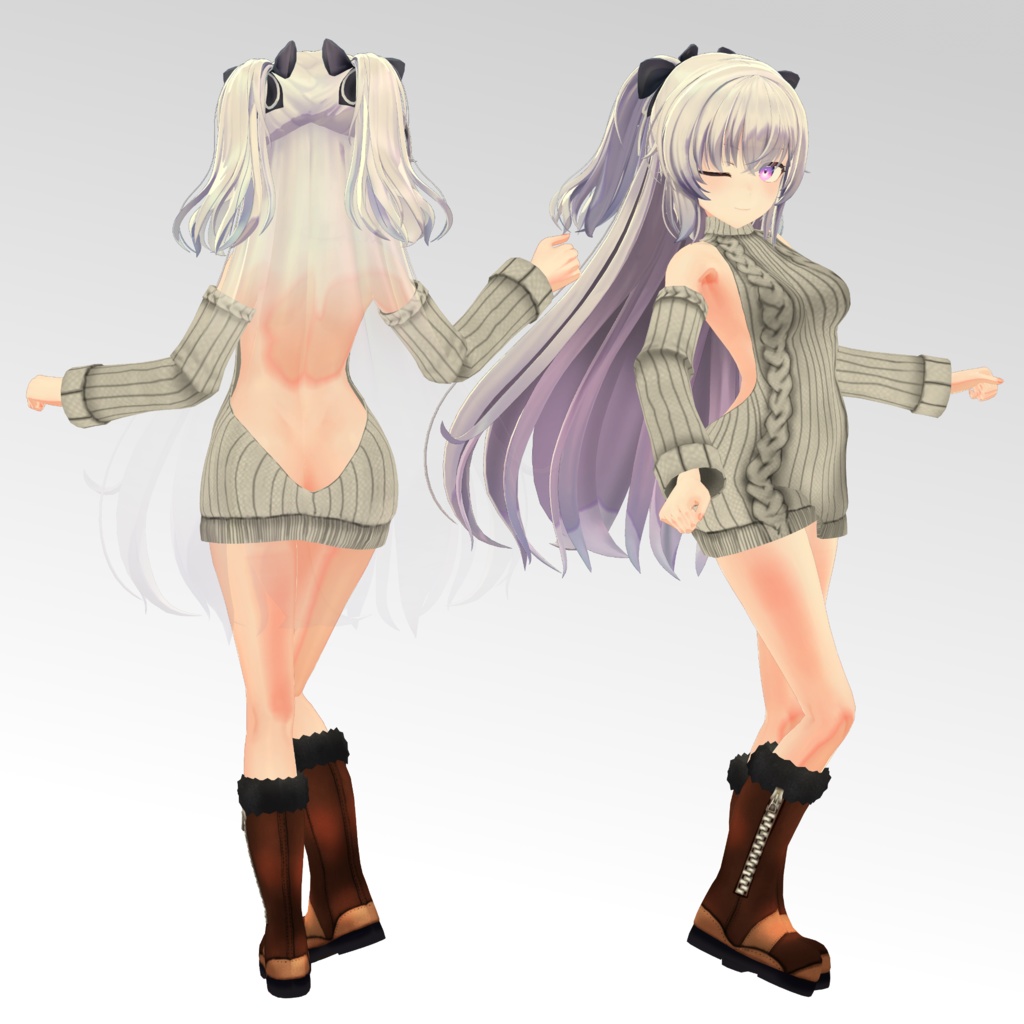 【しいか用】 ビキニジャケット/ 例のセーター/猫ランジェリー - Open Back Sweater/ Neko Lingerie/ Bikini Jacket  - for Shika