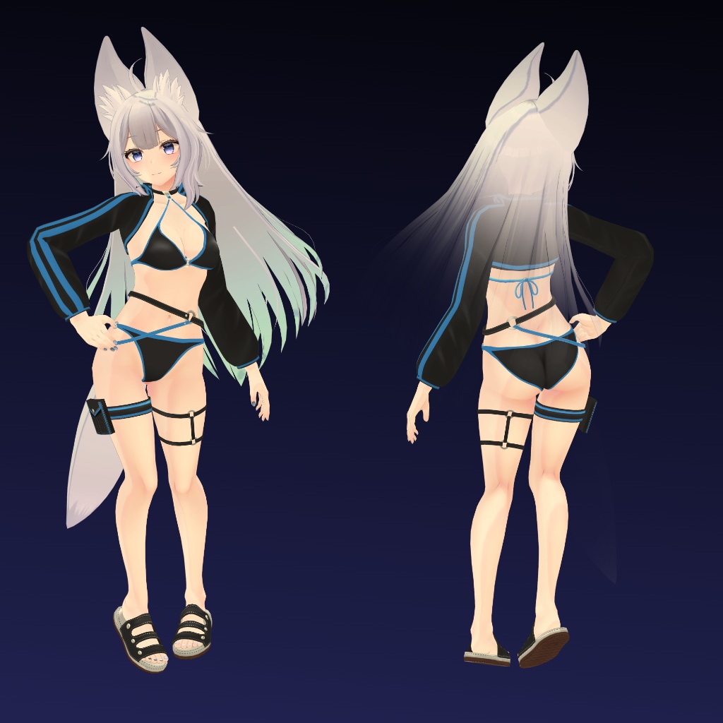 【ウルフェリア用】ビキニジャケット & 猫ランジェリー - Bikini Jacket & Neko Lingerie - for Wolferia