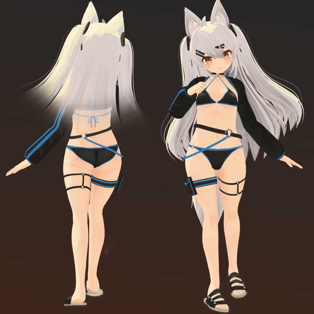 【ほむら用】ビキニジャケット/ 猫ランジェリ/ スクール水着ー - Bikini Jacket/ Neko Lingerie/ School Swimsuit - for Homura