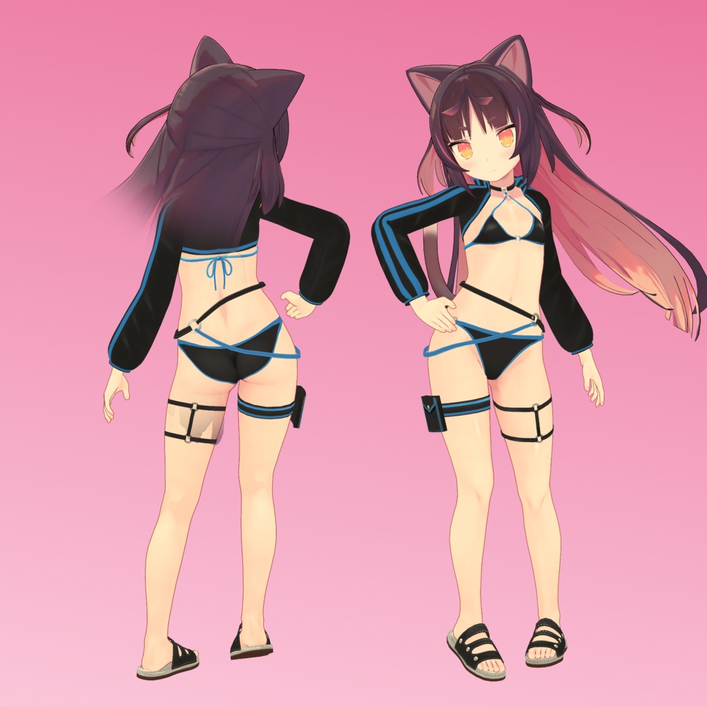 【猫山苗用】ビキニジャケット & 猫ランジェリー - Bikini Jacket & Neko Lingerie for Nekoyama Nae