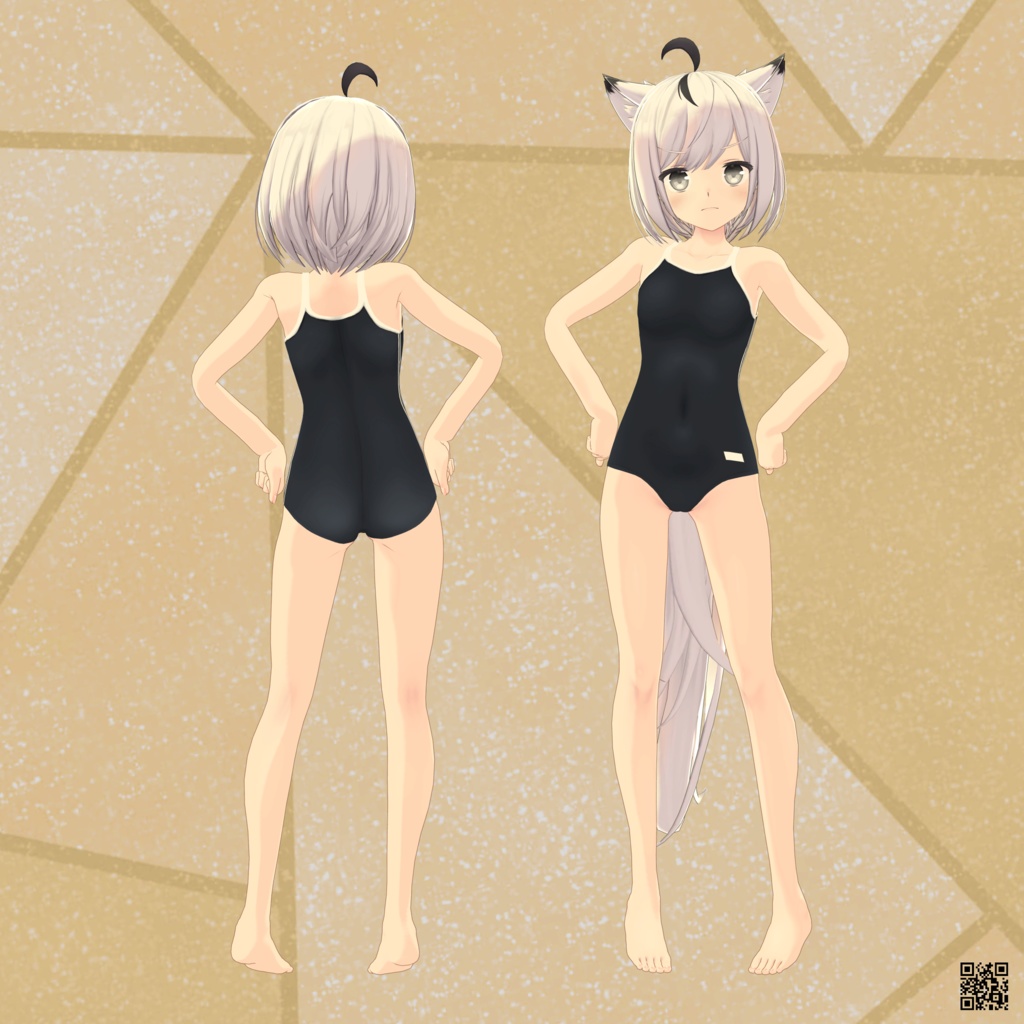 【狐九里るる用】バニースーツMKII/例のセーター/例のセーターB型/スクール水着/ビキニジャケット/猫ランジェリー - Bunny Suit MKII/ Open Chest Sweater/ School Swimsuit/ Open Back Sweater/ Bikini Jacket/ Neko Lingerie for Kokuri Ruru