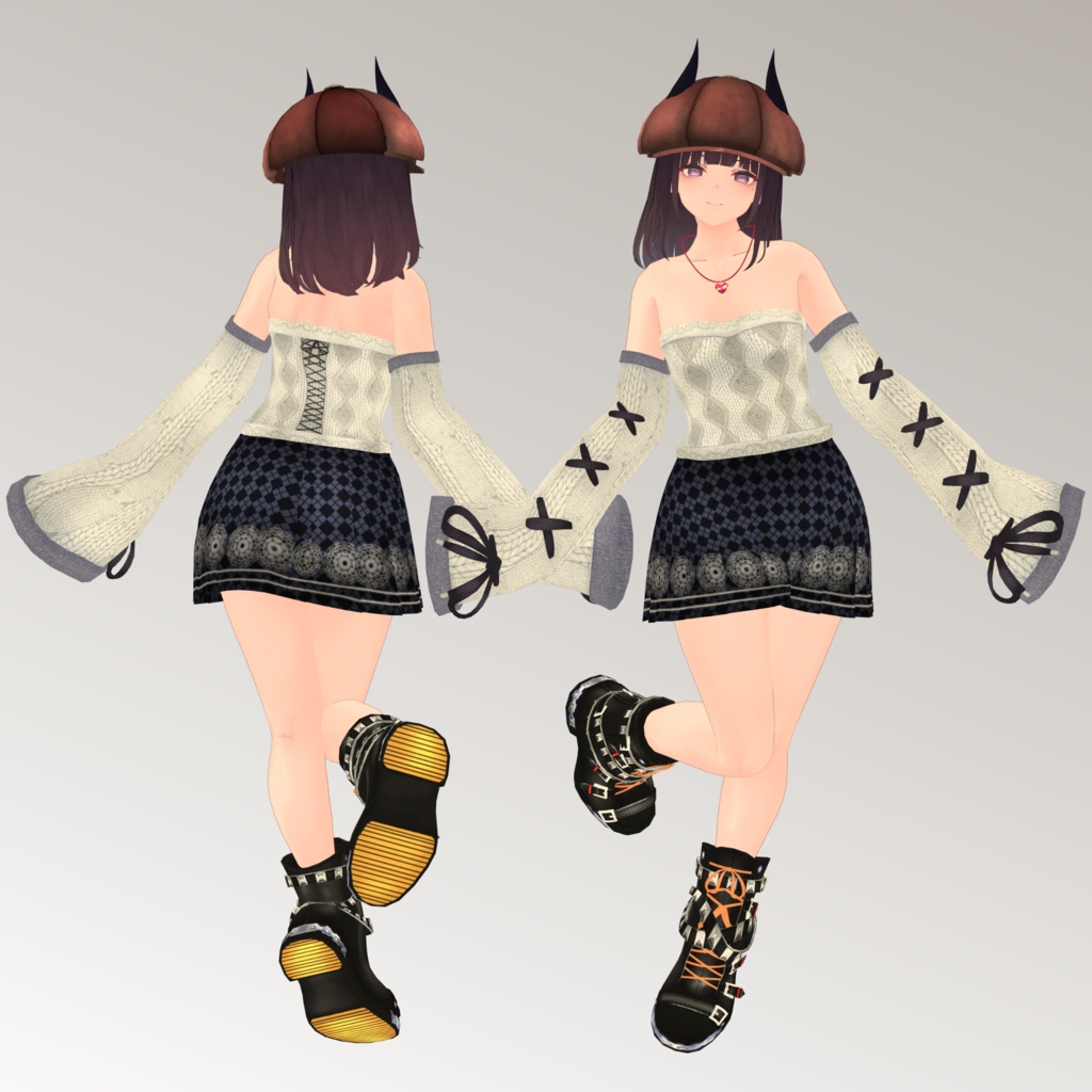 【くろなつ用】チャイナドレス/ 例のセーターC型 - China Dress/ Open Shoulder Sweater - for Kuronatu