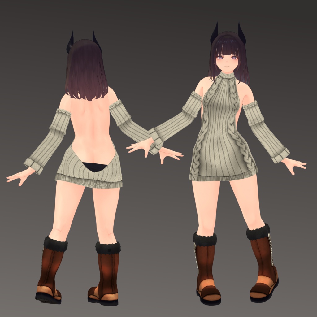 【くろなつ用】 例のセーターB型& 例のセーター - Open Back Sweater& Open Chest Sweater - for Kuronatu