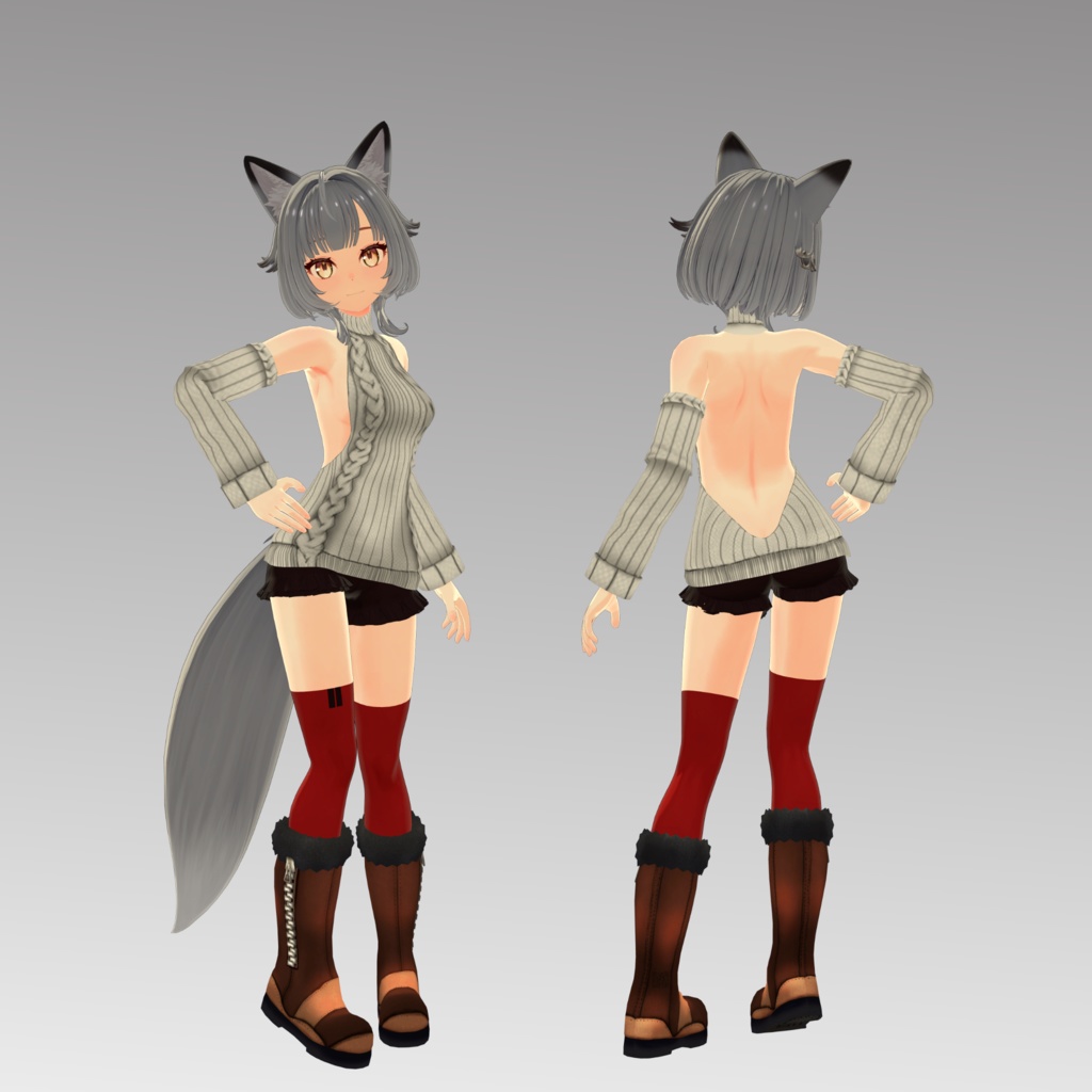 【ヴォルフロッテ用】バニースーツMKII/例のセーター/ストリートウェア/猫ランジェリー - Bunny Suit MKII/ Open Back Sweater/ Neko Lingerie/ Street Wear for Wolflotte