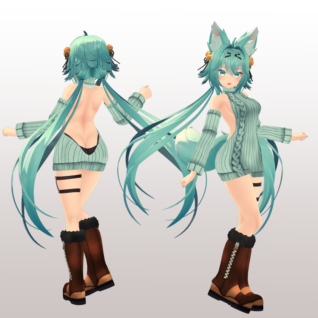 【竜胆用】 例のセーターB型/ 例のセーター/ スクール水着 - Open Back Sweater/ Open Chest Sweater/ School Swimsuit - for Rindou