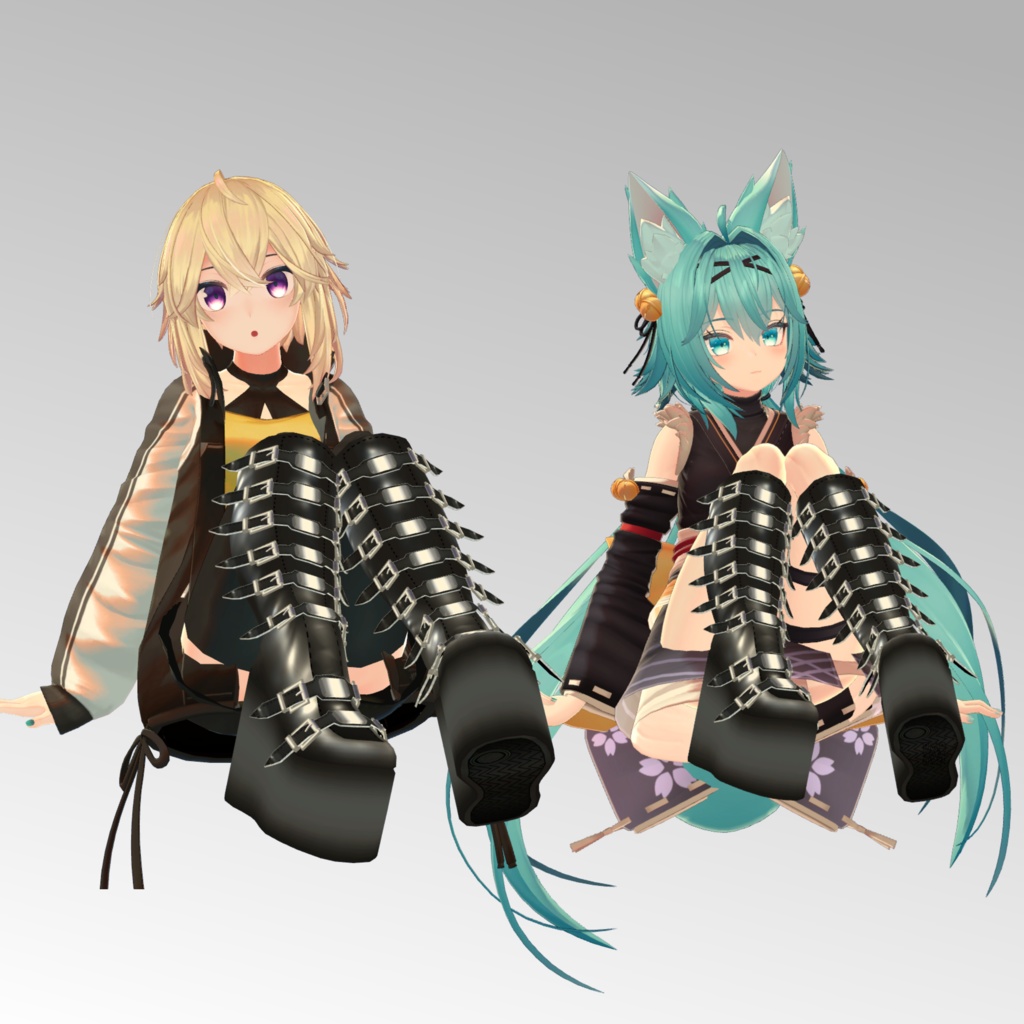 【マヌカ メリノ 竜胆用】ウェッジソールロングブーツ - Long Leather Boots - for Merino/ Rindo/ Manuka