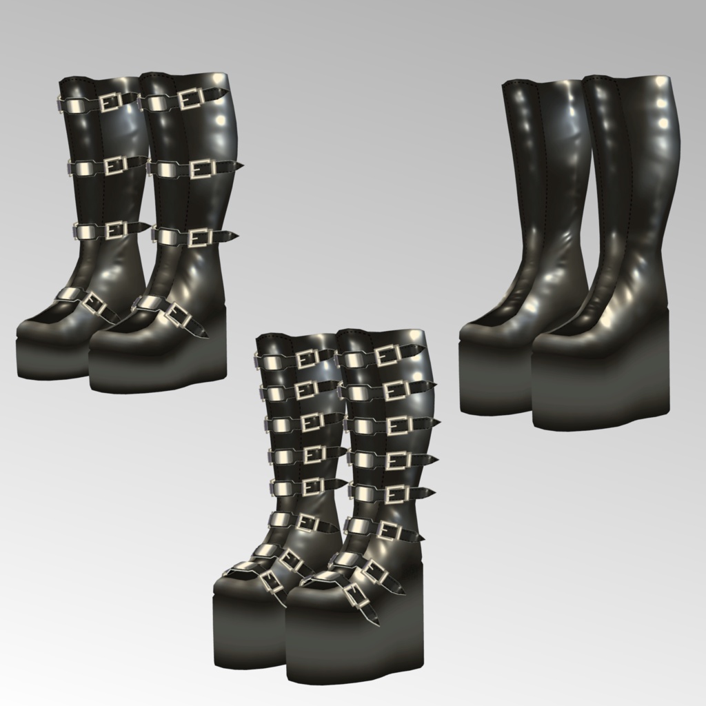 【マヌカ メリノ 竜胆用】ウェッジソールロングブーツ - Long Leather Boots - for Merino/ Rindo/ Manuka