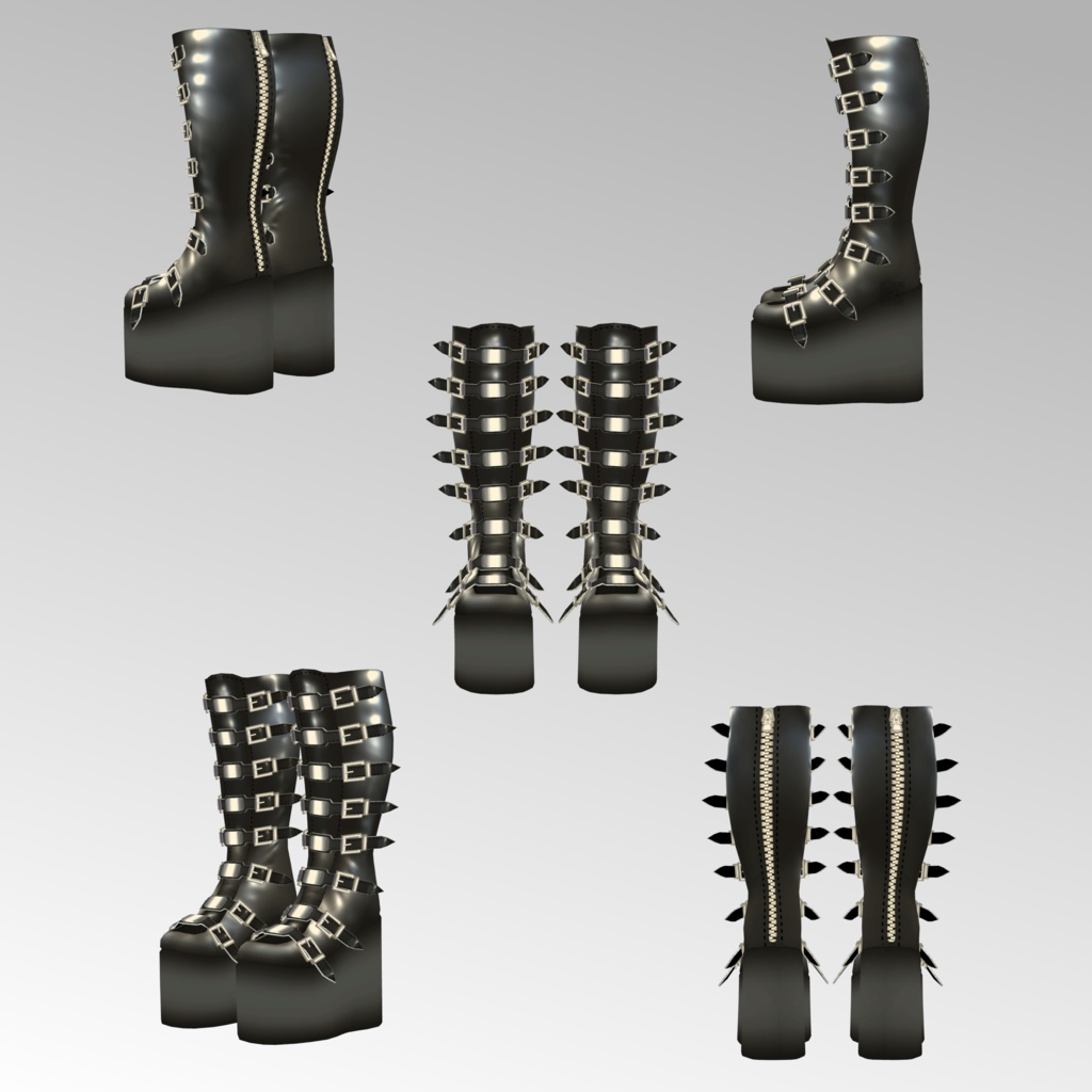 【マヌカ メリノ 竜胆用】ウェッジソールロングブーツ - Long Leather Boots - for Merino/ Rindo/ Manuka