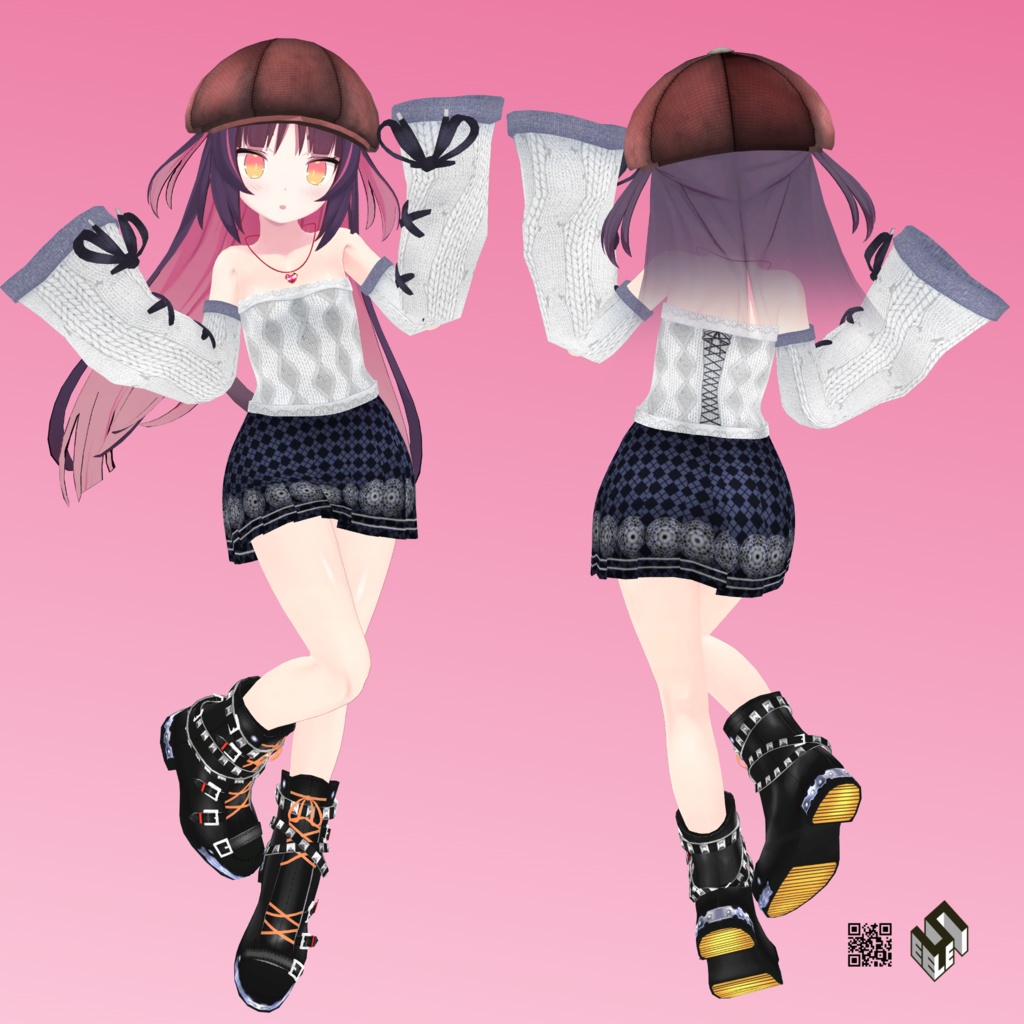 【猫山苗用】カジュアルゴシック/ セーラースクール水着/ 制服/ レオタードセーター/ 例のセーターC型 - Casual Gothic/ Sailor School Swimsuit/ School Uniform/ Leotard Sweater/ Open Shoulder Sweater - for Nekoyama Nae