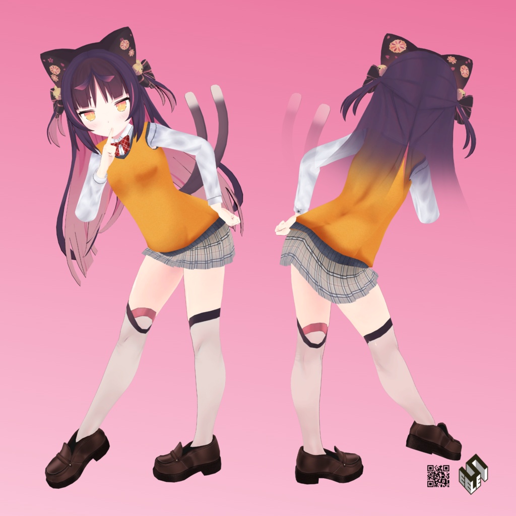 【猫山苗用】カジュアルゴシック/ セーラースクール水着/ 制服/ レオタードセーター/ 例のセーターC型 - Casual Gothic/ Sailor School Swimsuit/ School Uniform/ Leotard Sweater/ Open Shoulder Sweater - for Nekoyama Nae