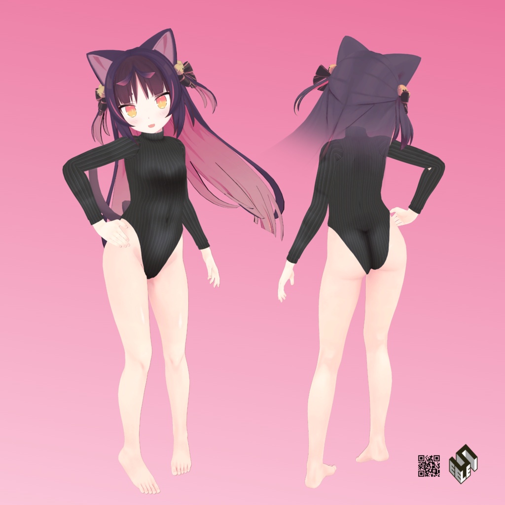 【猫山苗用】カジュアルゴシック/ セーラースクール水着/ 制服/ レオタードセーター/ 例のセーターC型 - Casual Gothic/ Sailor School Swimsuit/ School Uniform/ Leotard Sweater/ Open Shoulder Sweater - for Nekoyama Nae