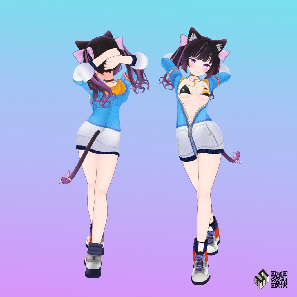 【むろむ あのん用】ビキニパーカー/ ビキニジャケット/ 例のセーター - Bikini Jacket/ Bikini Parker/ Open Back Sweater - for Anon & Muromu