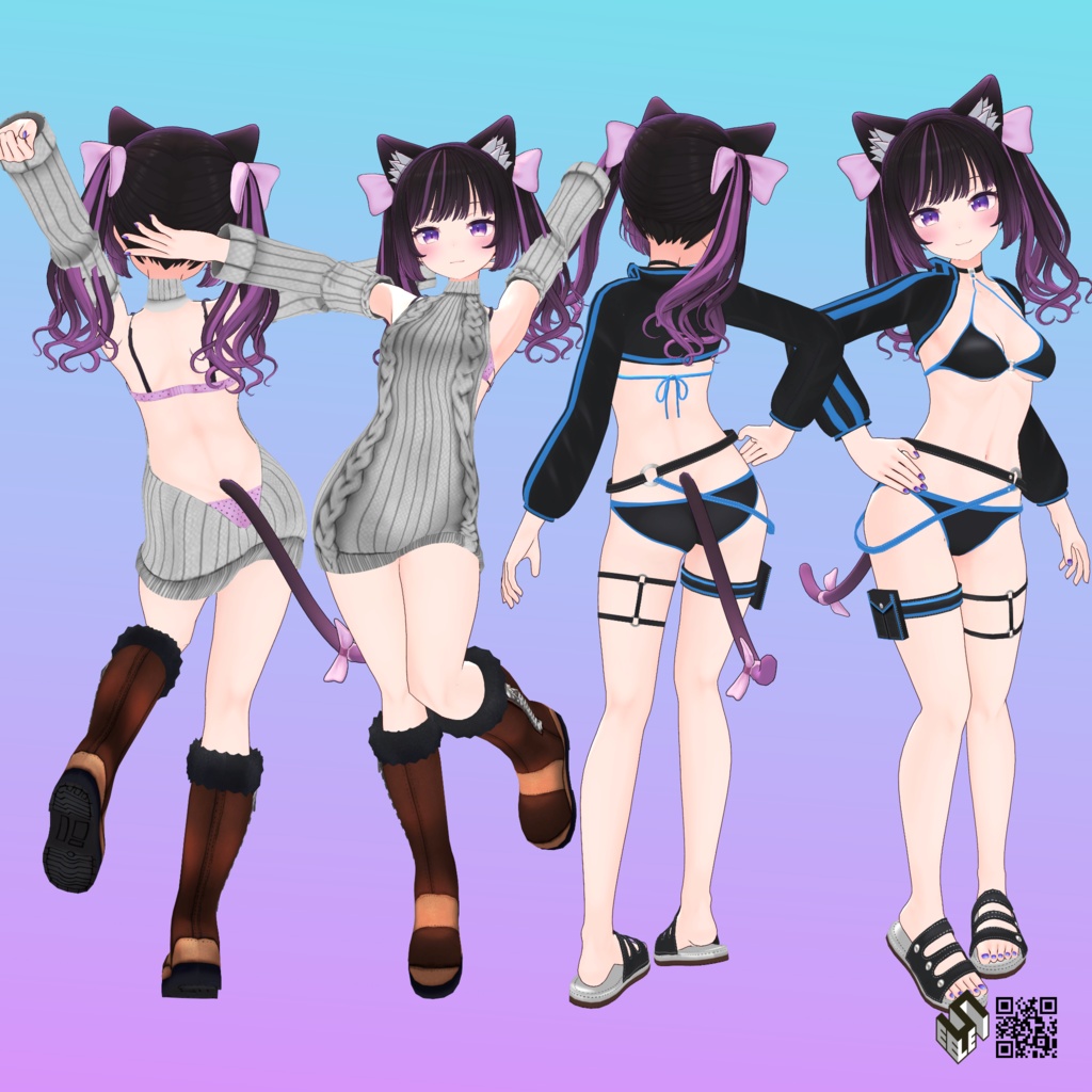 【むろむ あのん用】ビキニパーカー/ ビキニジャケット/ 例のセーター - Bikini Jacket/ Bikini Parker/ Open Back Sweater - for Anon & Muromu