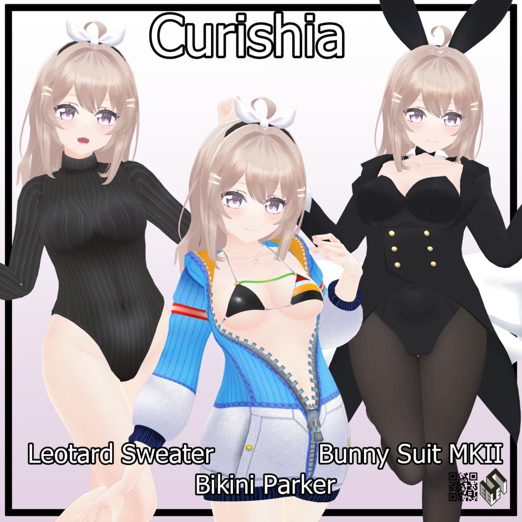 【キュリシア用】ビキニパーカー/バニースーツMKII/レオタードセーター - Bunny Suit MKII/Bikini Parker/Leotard Sweater - for Curishia