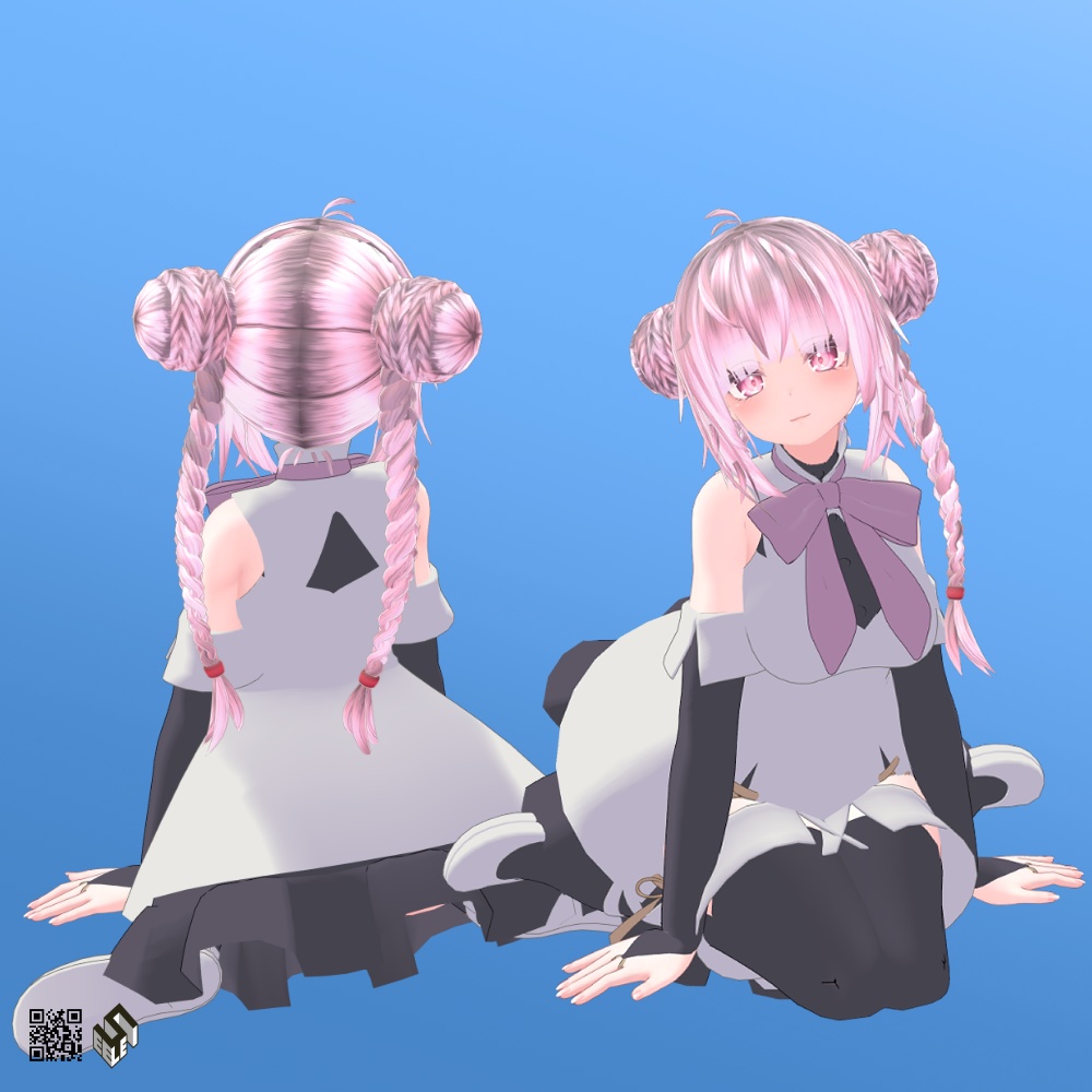 ねずみのみつあみバン - VRC用 - Mouse's Braid Buns