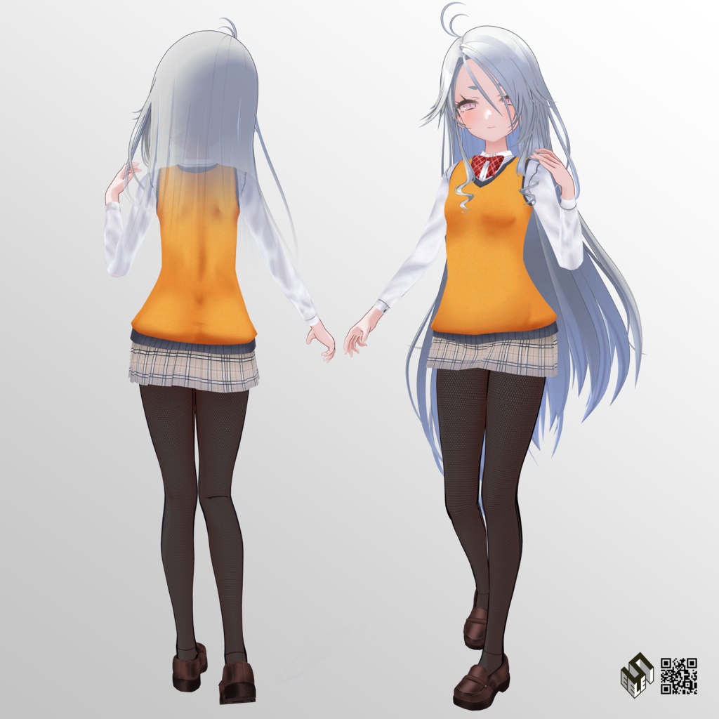 【ゾメちゃん用】制服 + 網タイツ - School Uniform + Fishnet Tights - for Avzomend / Zome