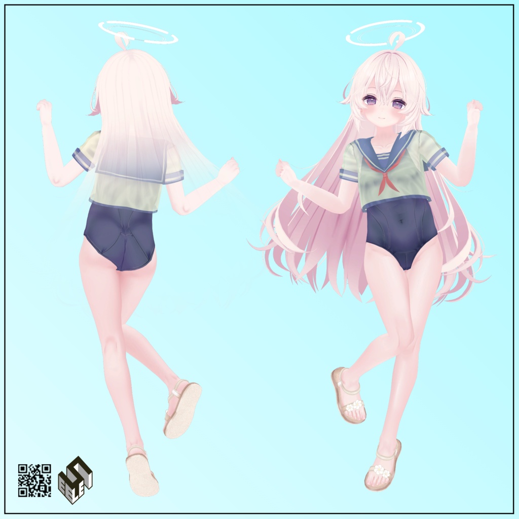 【ソラハ用】カジュアルゴシック/ セーラースクール水着 - Sailor School Swimsuit/ Casual Gothic - for Soraha