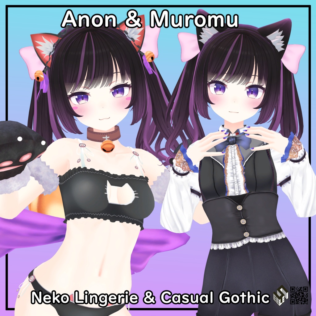 【むろむ あのん用】猫ランジェリ/ カジュアルゴシックー - Neko Lingerie/ Casual Gothic - for Anon &  Muromu