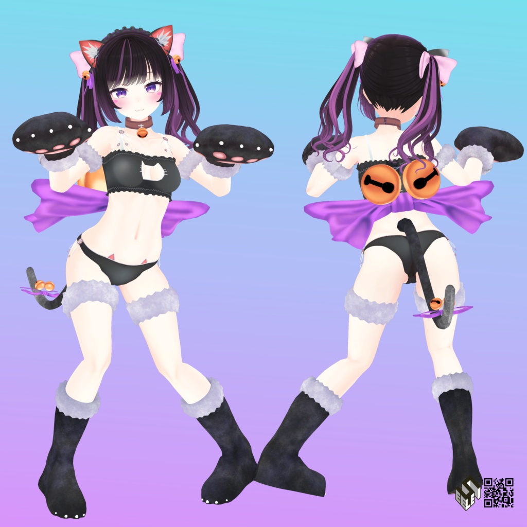 【むろむ あのん用】猫ランジェリ/ カジュアルゴシックー - Neko Lingerie/ Casual Gothic - for Anon & Muromu