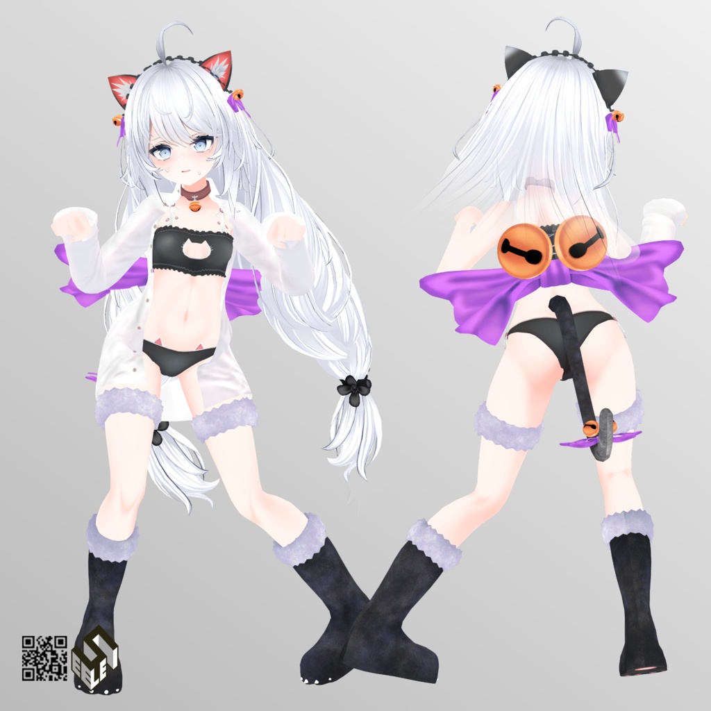 【フィオナ用】猫ランジェリー/ 開き彼シャツ - Neko Lingerie/ Open Dress Shirt - for Fiona