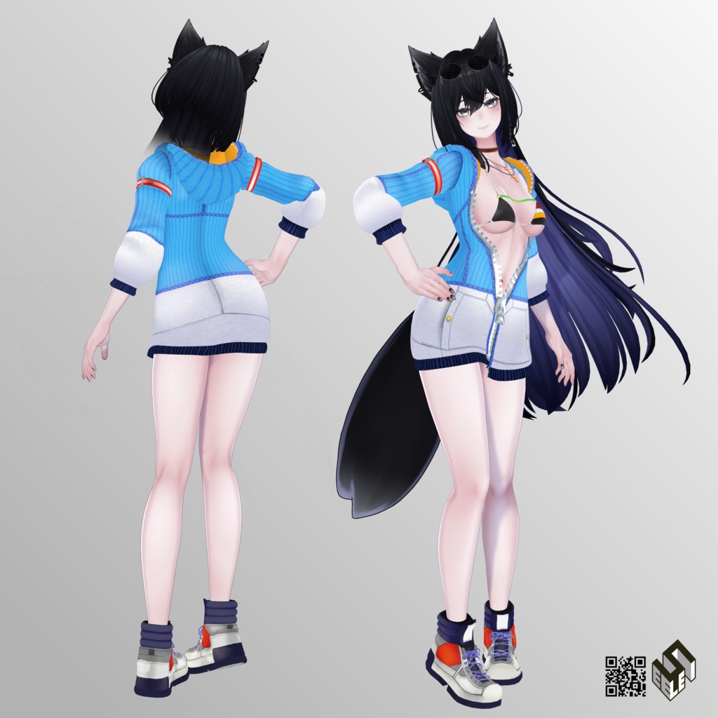 【ラシューシャ用】ビキニパーカー/ 猫ランジェリー - Bikini Parker/ Neko Lingerie - for Lasyusya