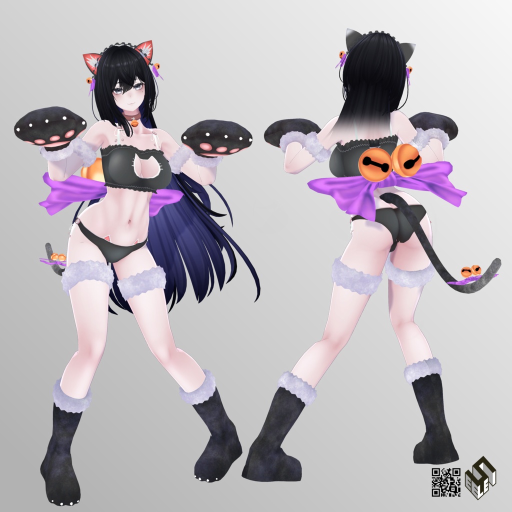 【ラシューシャ用】ビキニパーカー/ 猫ランジェリー - Bikini Parker/ Neko Lingerie - for Lasyusya