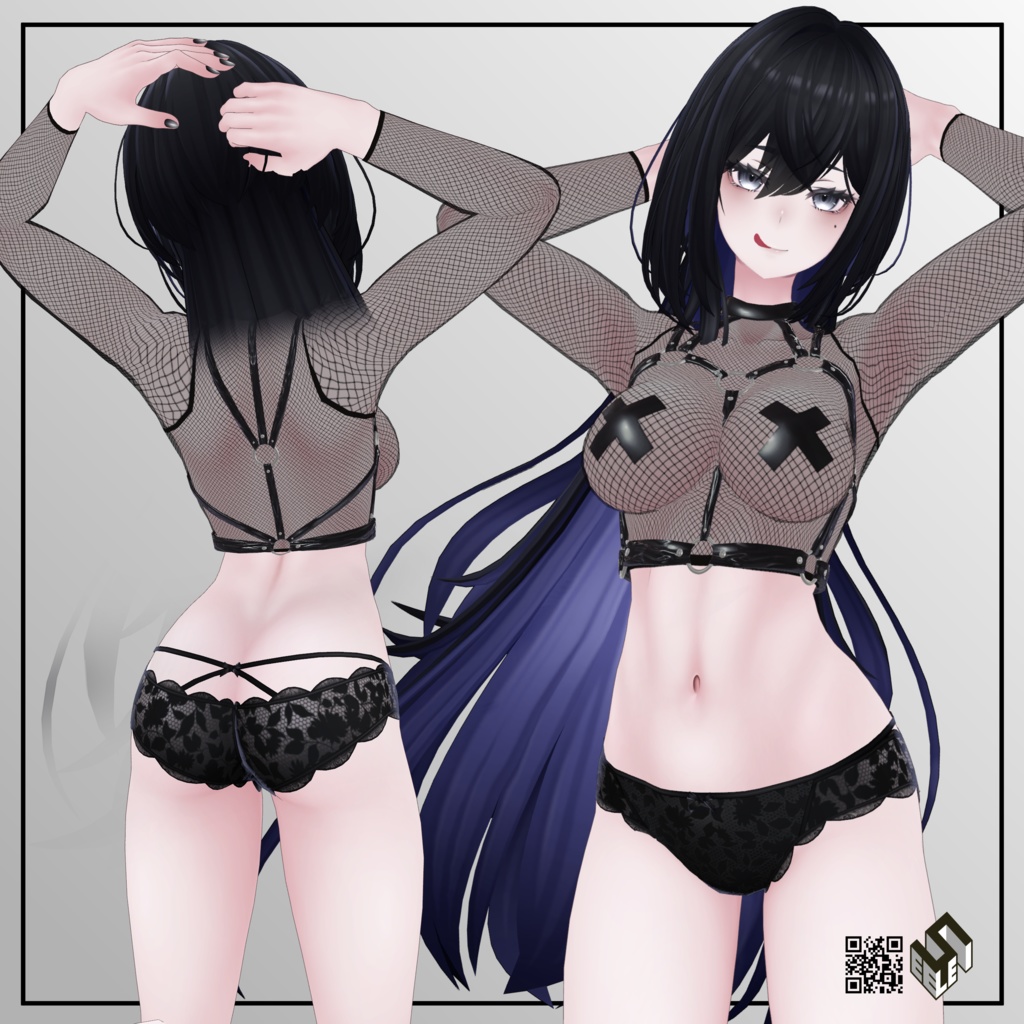 【ラシューシャ用】メッシュシャツ/ ボディーハーネス - Fishnet Shirt/ Body Harness - for Lasyusya