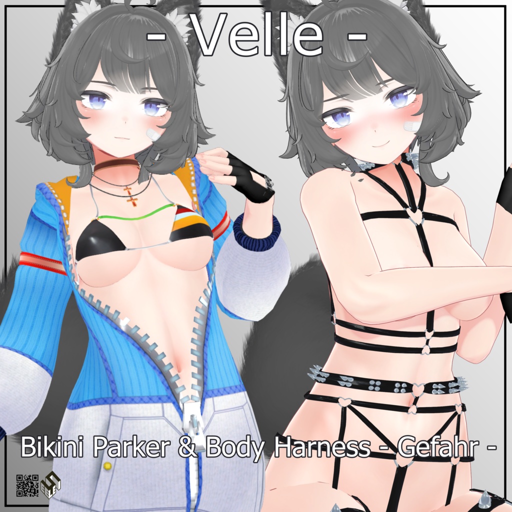 【ヴェール用】ビキニパーカー/ ボディーハーネス『ゲファー』 - Bikini Parker/ Body Harness 『Gefahr』 - for Velle