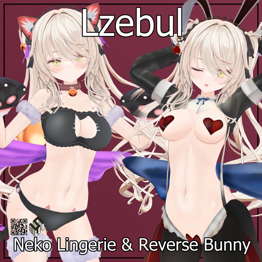 【ルゼブル用】逆バニー/ 猫ランジェリー - Reverse Bunny/ Neko Lingerie - For Lzebul