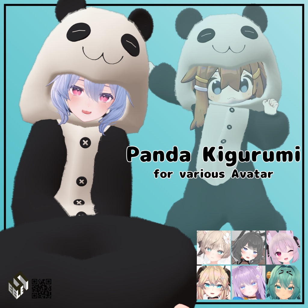 【8モデル用】パンダきぐるみ - Panda Kigurumi - For 8 Avatars