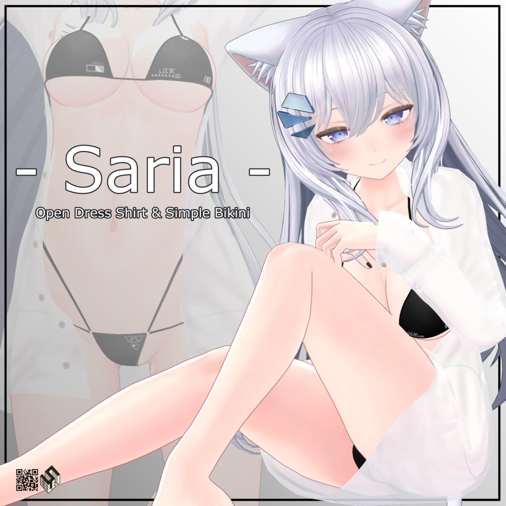 【サリア用】開き彼シャツ/ シンプルビキニ - Open Dress Shirt/ Simple Bikini - for Saria