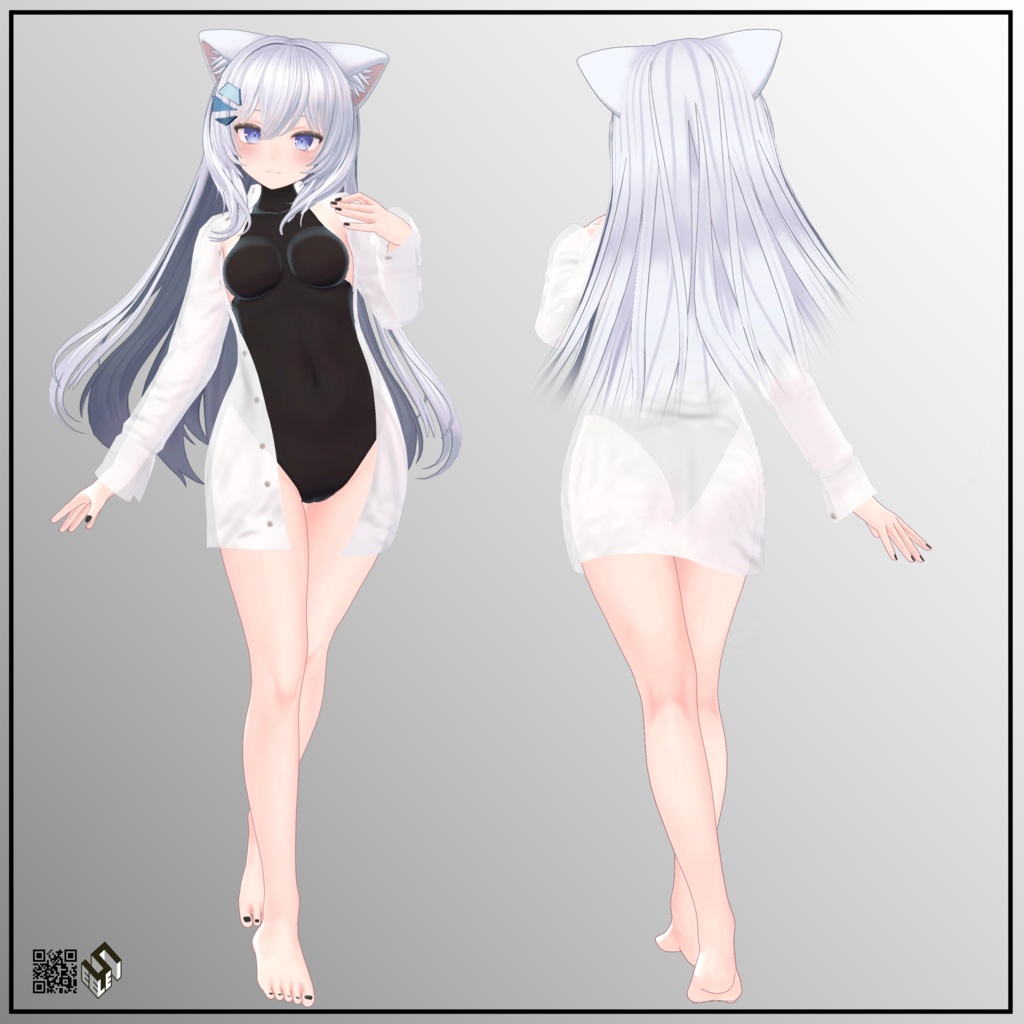 【サリア用】開き彼シャツ/ シンプルビキニ - Open Dress Shirt/ Simple Bikini - for Saria