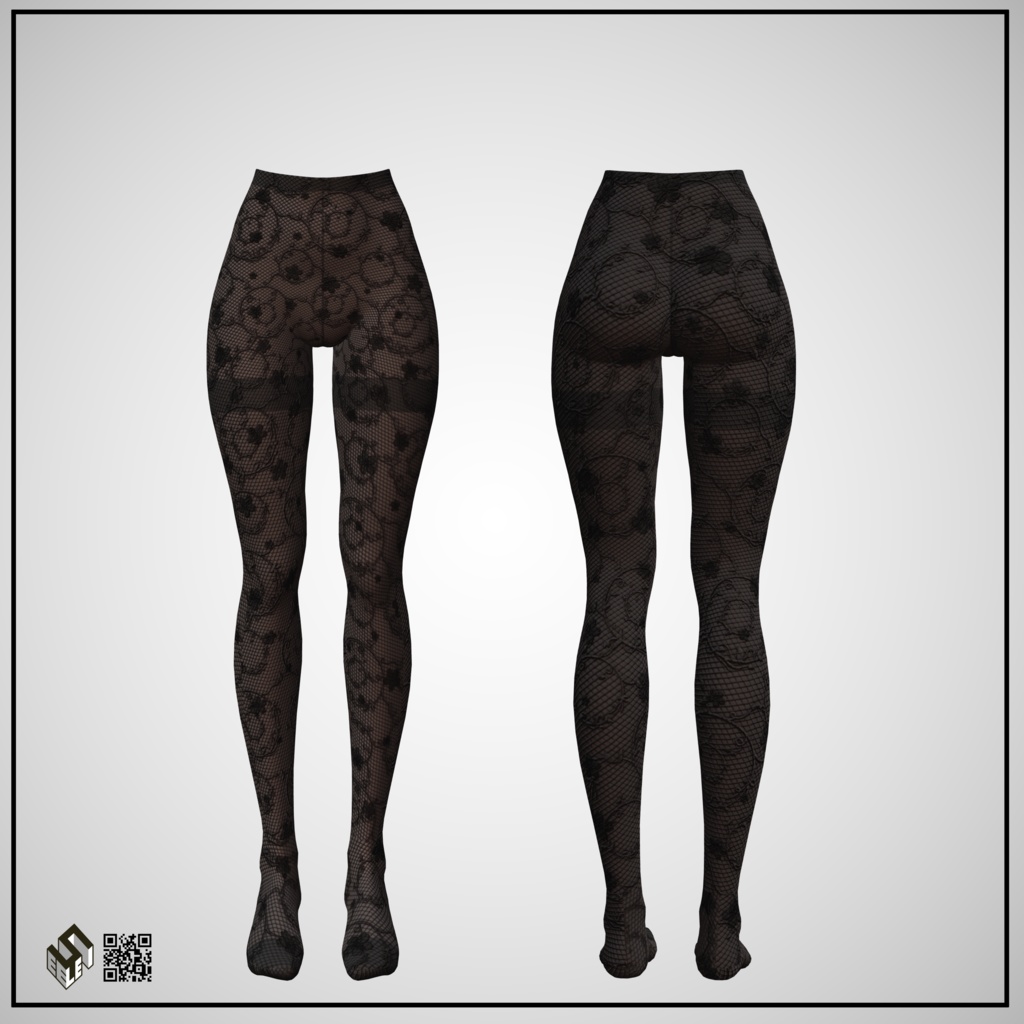 【マヌカ用】花柄タイツ - Flower-Pattern Pantyhose - Manuka