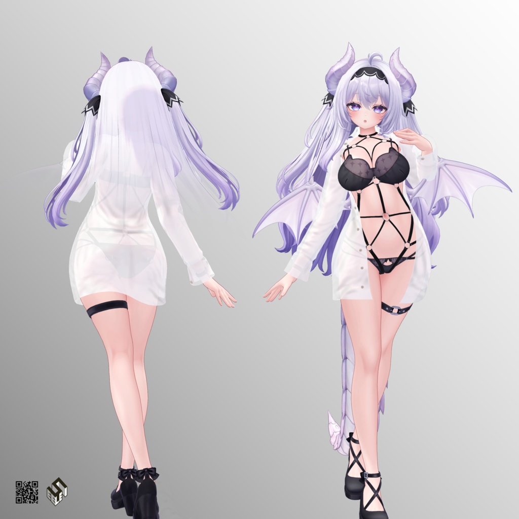 【愛莉用】ボディーハーネス / 開き彼シャツ - Open Dress Shirt / Body Harness - For Airi