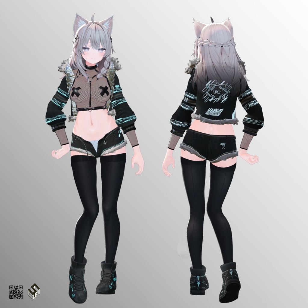 【しなの用】メッシュシャツ/スニーカー・フェアラウフェン/ 上着・ツクンフト/ ホットパンツ・シュテルン/ シンプルビキニ - Fishnet Shirt/ Jacket -Zukunft /Hot Pants -Stern-/ Sneakers -Verlaufen- / Simple Bikini - For Shinano